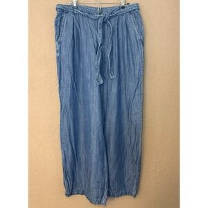 A New Approach (a.n.a) Baggy Belted Denim Pants Women 12 100% Lyocell High Rise